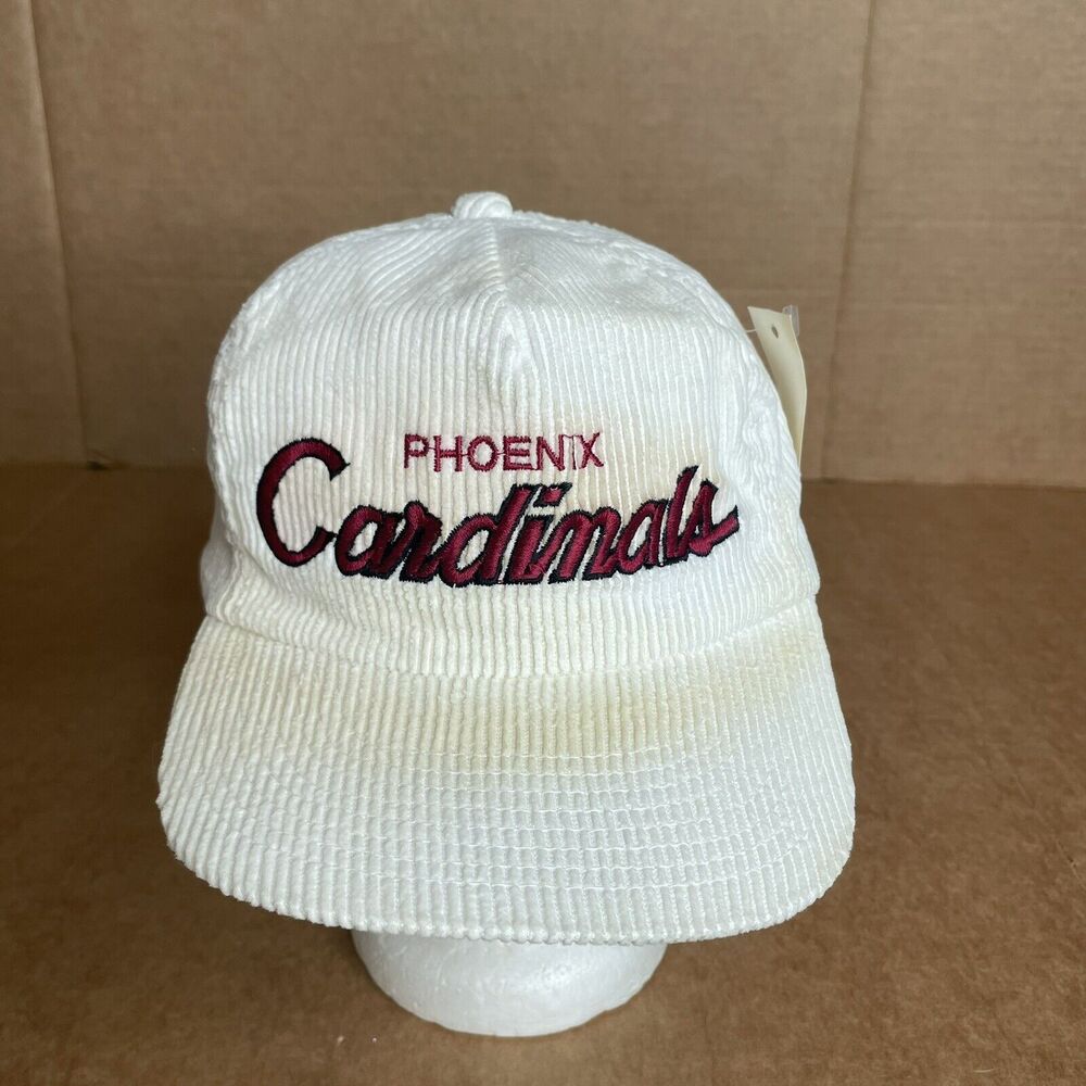 New VTG Phoenix Cardinals Sports Specialties Script Corduroy StrapBack Cord Hat
